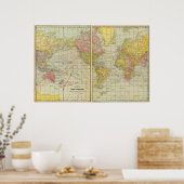 World map with shipping lanes poster (Keuken)