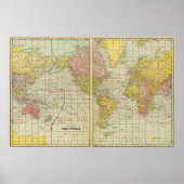 World map with shipping lanes poster (Voorkant)