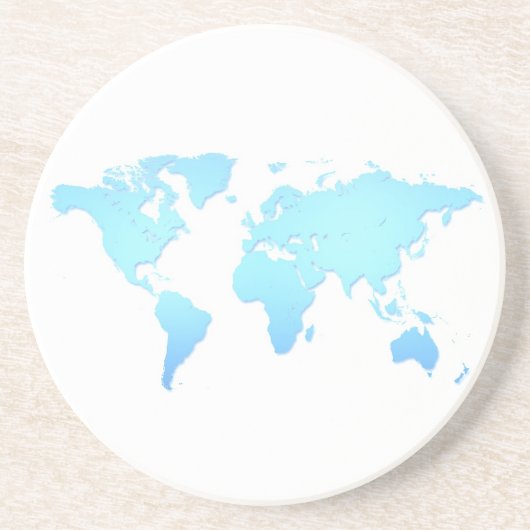 World Map Zandsteen Onderzetter (Voorkant)