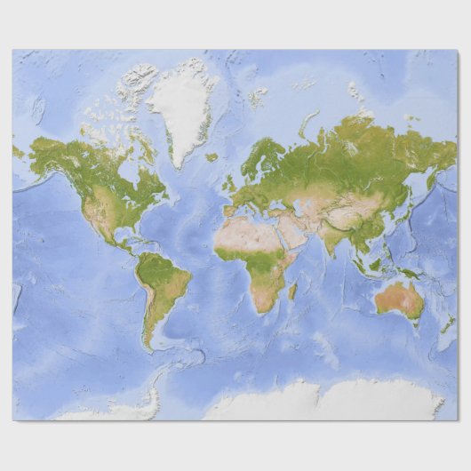 World Mercator Map Cadeaupapier (Vlak)