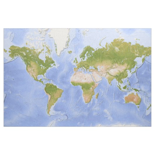 World Mercator Map Stof (Yard (91,4 cm))