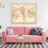 World Mercator proj Map door Mitchell Canvas Afdruk (Insitu (Woonkamer))