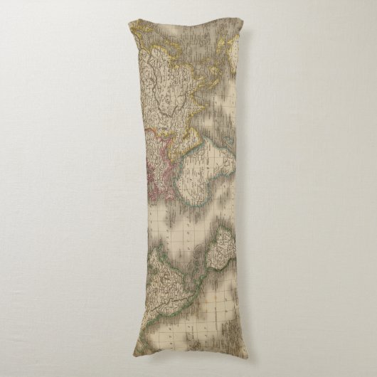 World, Mercator's Projection 2 Lichaamskussen (Voorkant Verticaal)