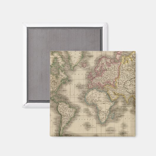 World, Mercator's Projection 2 Magneet (Voorkant / Achterkant)