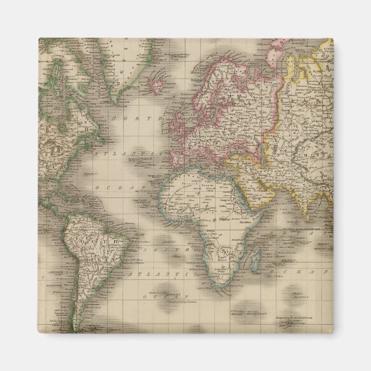 World, Mercator's Projection 2 Magneet (Voorkant)