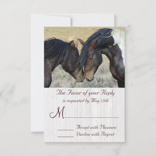 World Mustang Horse Wedding RSVP-kaarten RSVP Kaartje (Voorkant)