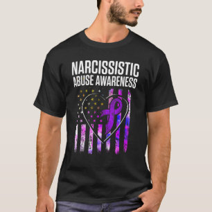 World Narcissistic Abuse Awareness Heart Flag Surv T-shirt