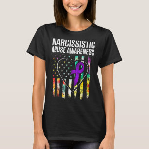 World Narcissistic Abuse Awareness Heart Flag Surv T-shirt