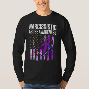 World Narcissistic Abuse Awareness Heart Flag Surv T-shirt
