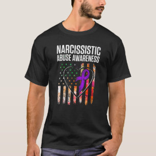 World Narcissistic Abuse Awareness Heart Flag Surv T-shirt