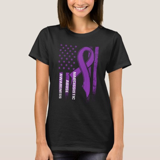 World Narcissistic Abuse Awareness US Flag Survivo T-shirt (Voorkant)