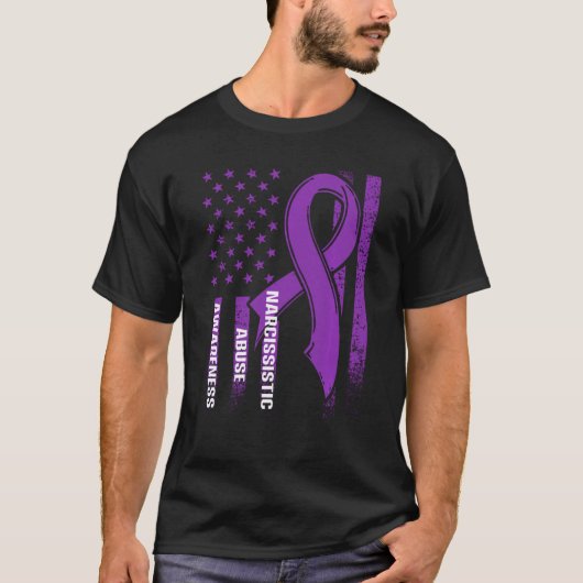 World Narcissistic Abuse Awareness US Flag Survivo T-shirt (Voorkant)