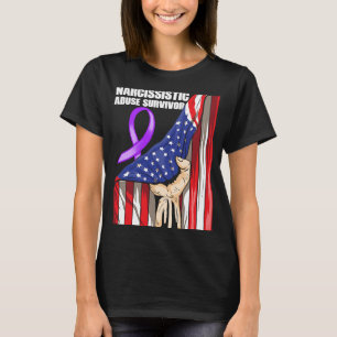 World Narcistische Misbruik Bewustzijn Vlag Hand S T-shirt