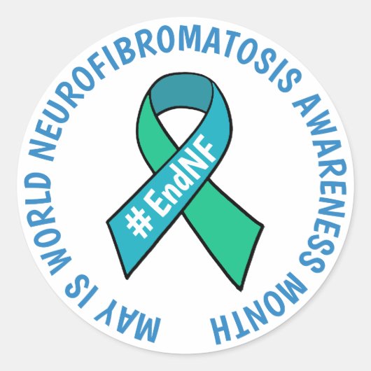 World Neurofibromatosis Awareness Maand Ronde Sticker (Voorkant)