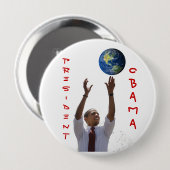 World Obama, OBAMA, PRESIDENT Ronde Button 4,0 Cm (Voorkant /achterkant)