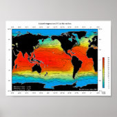 World Oceans Temperature Map, Gedetailleerd - HD P Poster (Voorkant)