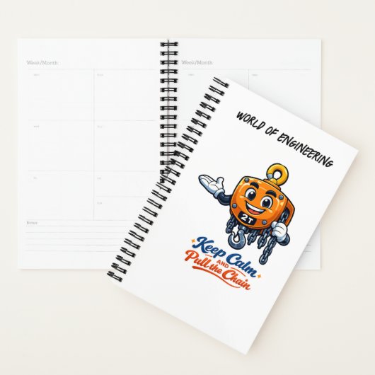 World of Engineering Keep Calm Pull Chain Notebook Planner (Display)