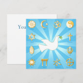 World of Peace Flat Invitation Card (Voorkant / Achterkant)