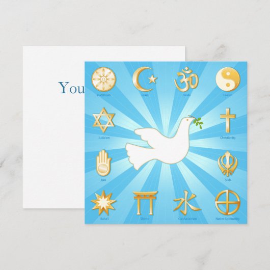 World of Peace Flat Invitation Card (Voorkant / Achterkant)