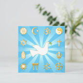 World of Peace Flat Invitation Card (Staand voorkant)