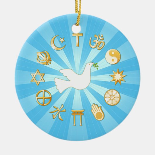 World of Peace Gold Mandala Ornament (Voorkant)