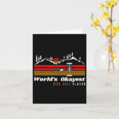 World Okayest Disk Golf Player Funny Frisbee Vinta Kaart (Gele Bloem)