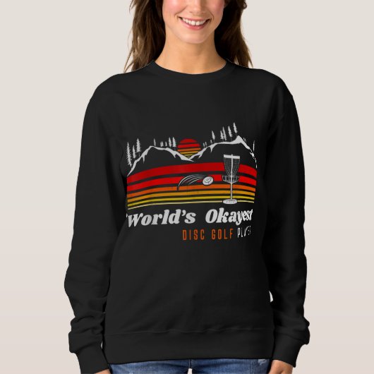 World Okayest Disk Golf Player Funny Frisbee Vinta Trui (Voorkant)