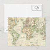 World on Mercator-projectie Briefkaart (Voorkant / Achterkant)