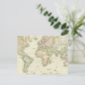 World on Mercator-projectie Briefkaart (Staand voorkant)