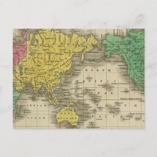 World on Mercator-projectie Briefkaart (Voorkant)