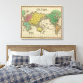World on Mercator-projectie Canvas Afdruk (Insitu (Slaapkamer))