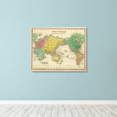 World on Mercator-projectie Canvas Afdruk (Insitu (Houten vloer))