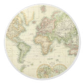 World on Mercator-projectie Keramische Knop (Voorkant)