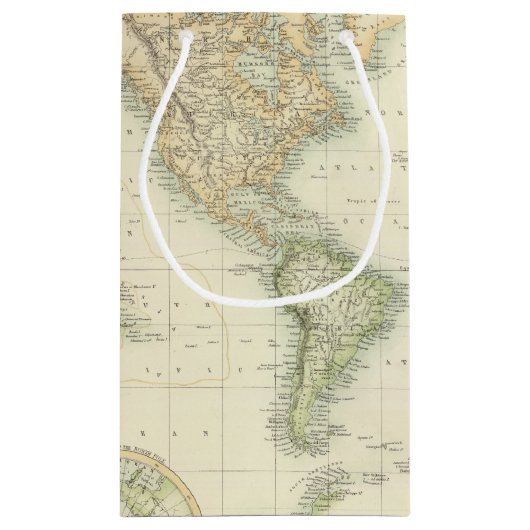 World on Mercator-projectie Klein Cadeauzakje (Achterkant)