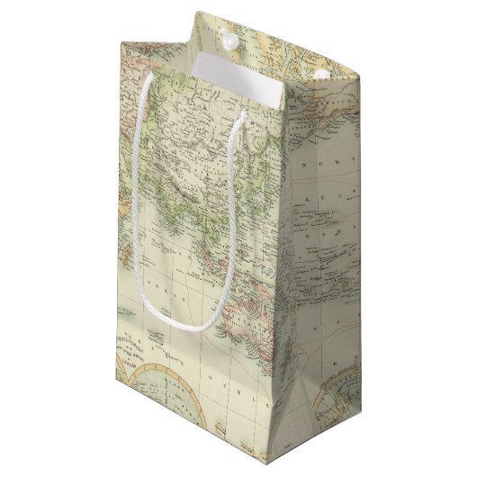 World on Mercator-projectie Klein Cadeauzakje (Voorkant Gekanteld)