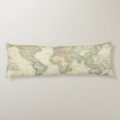 World on Mercator-projectie Lichaamskussen (Achterkant)
