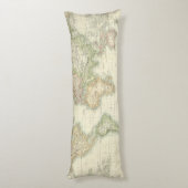World on Mercator-projectie Lichaamskussen (Achterkant (Verticaal))