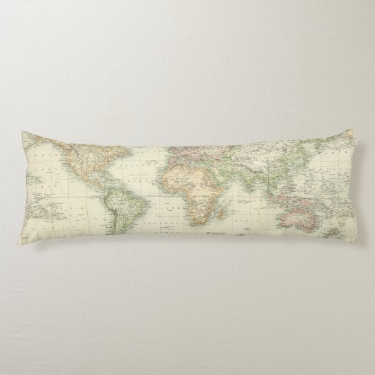 World on Mercator-projectie Lichaamskussen (Voorkant)