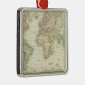 World on Mercator-projectie Metalen Ornament (Rechts)