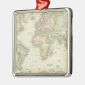World on Mercator-projectie Metalen Ornament (Links)
