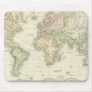 World on Mercator-projectie Muismat