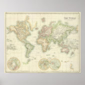World on Mercator-projectie Poster (Voorkant)
