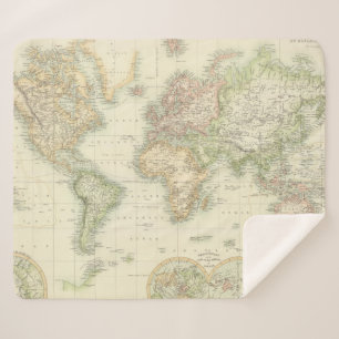 World on Mercator-projectie Sherpa Deken