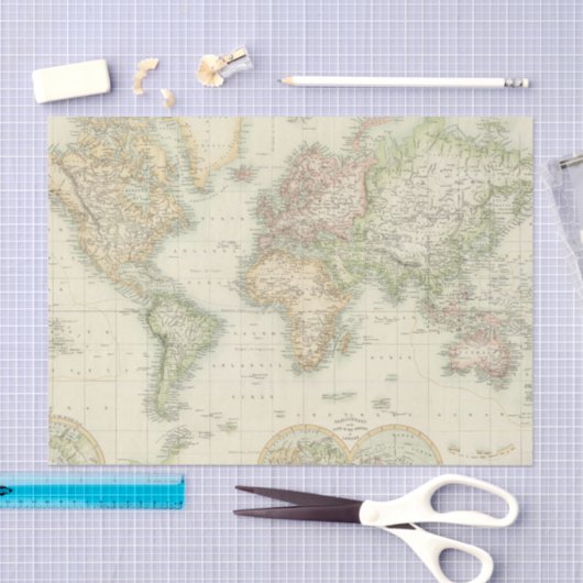 World on Mercator-projectie Tissuepapier (Craft)