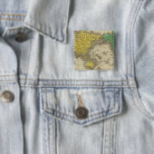 World on Mercator-projectie Vierkante Button 5,1 Cm (In situ)