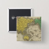 World on Mercator-projectie Vierkante Button 5,1 Cm (Voorkant /achterkant)