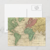 World on Mercators Projection Briefkaart (Voorkant / Achterkant)