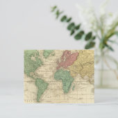 World on Mercators Projection Briefkaart (Staand voorkant)