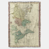 World on Mercators Projection Deken (Voorkant Verticaal)