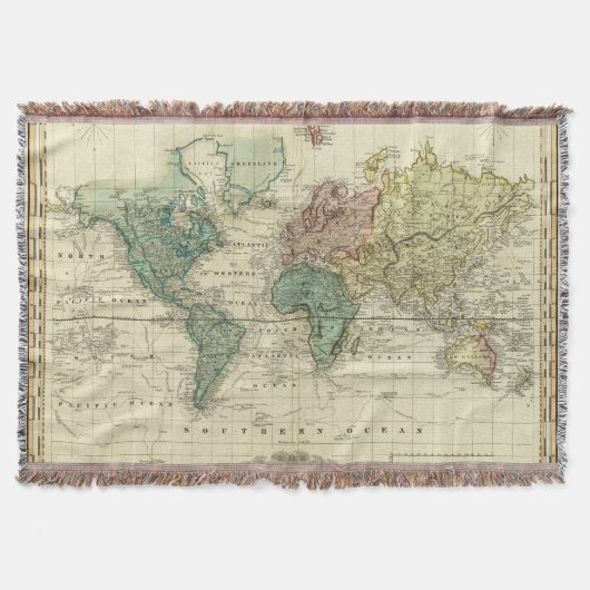 World on Mercators Projection Deken (Voorkant)